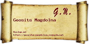 Geosits Magdolna névjegykártya